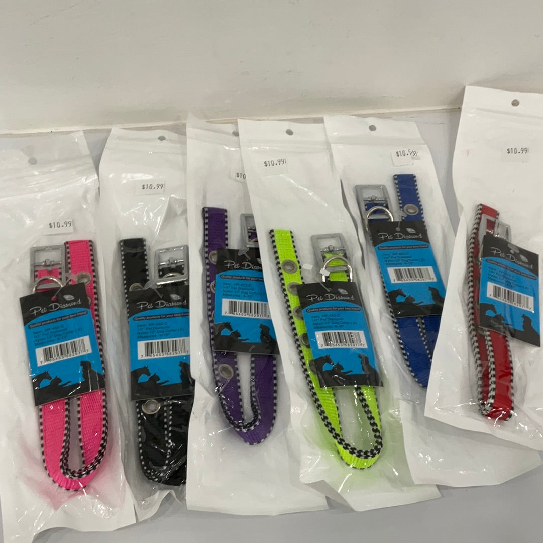 Pet Diamond 5/8” Nylon 13” Dog Collar