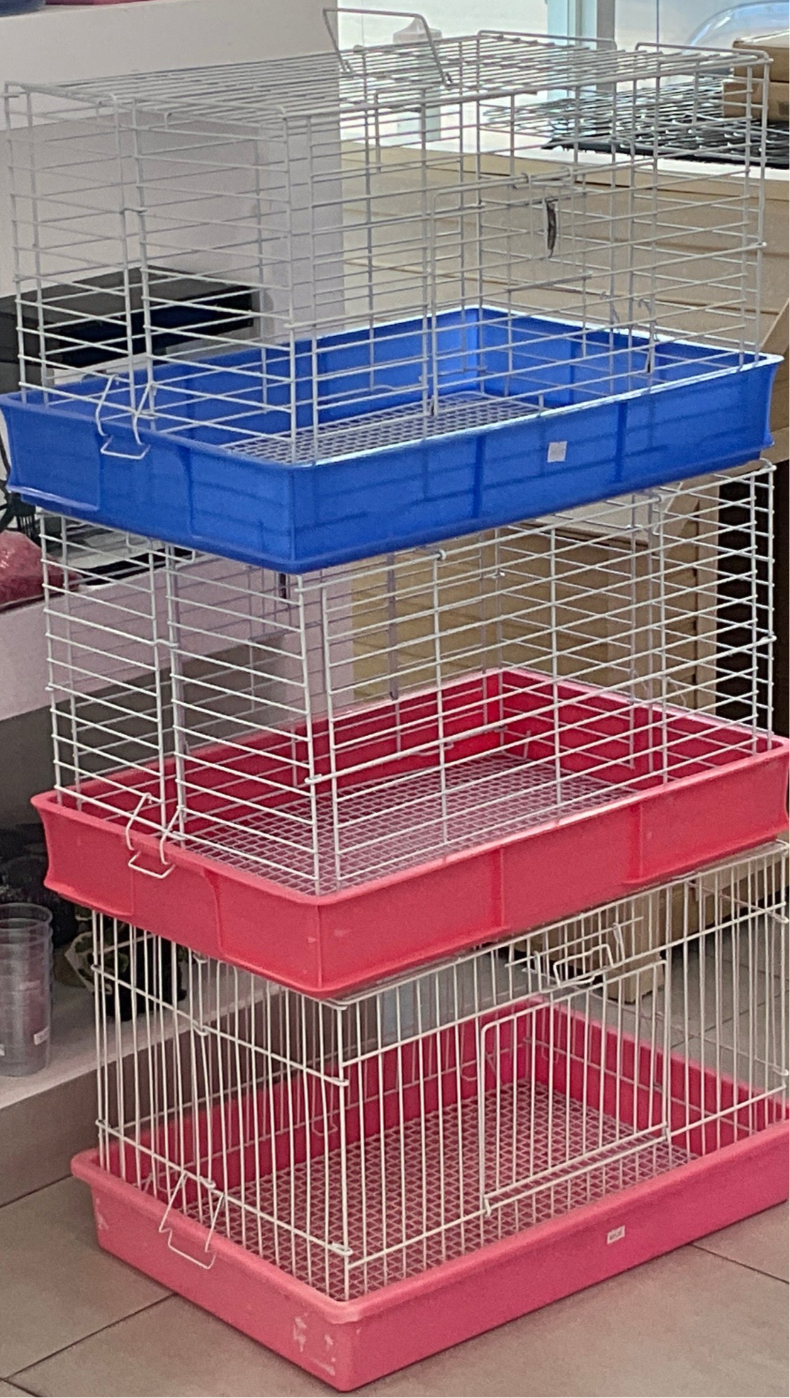 Rabbit Iron Cage Large Pink or Blue