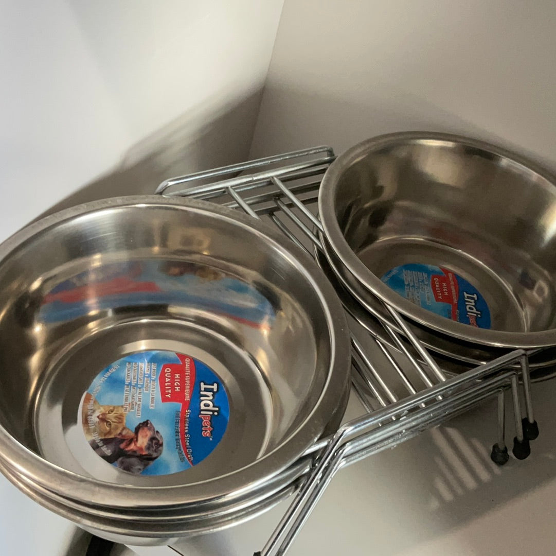 Indi Pets Stainless Steel Double Dish Set