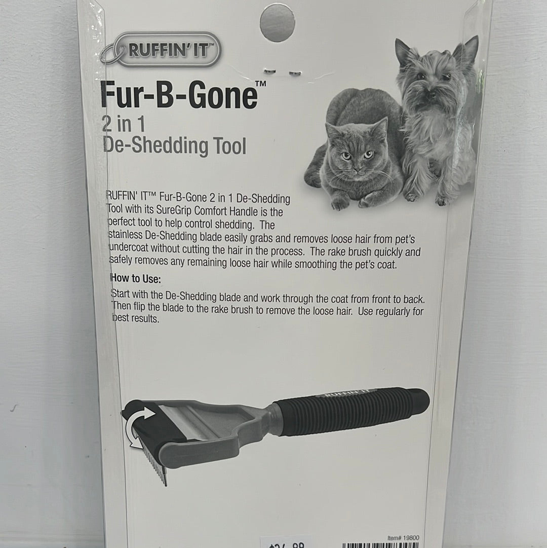 Ruffin’It Fur-B-Gone 2 in 1 De-Shedding Tool