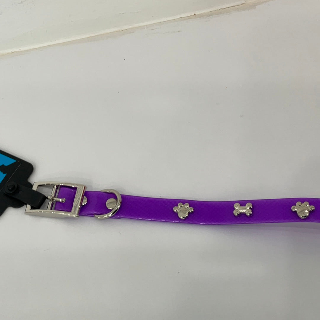 Pet Diamond PVC 5/8” Dog Collar w/Charm 11”-14”