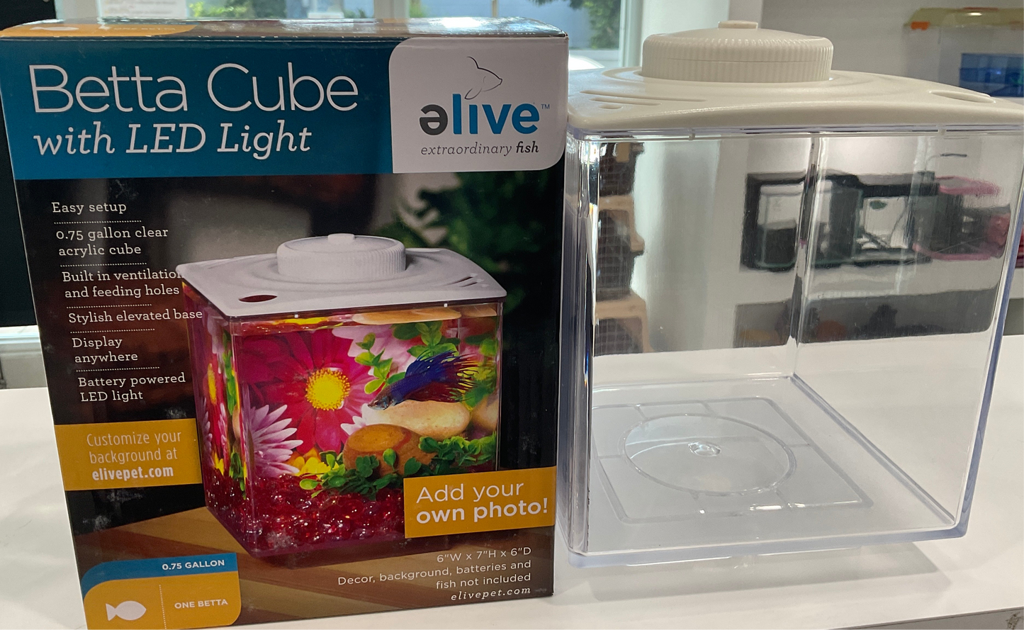 Betta Cube with LED Light