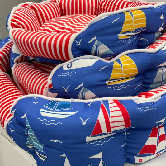 Cotton Reversible Bed- Boats