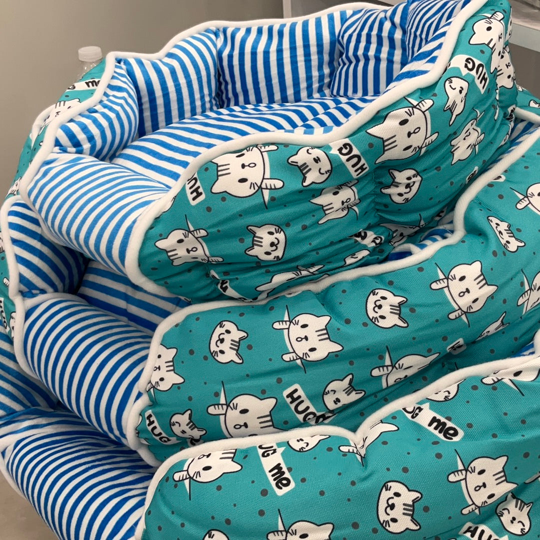 Cotton reversible bed- Cats