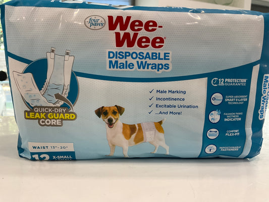 Wee Wee Disposable Male Dogs Wraps