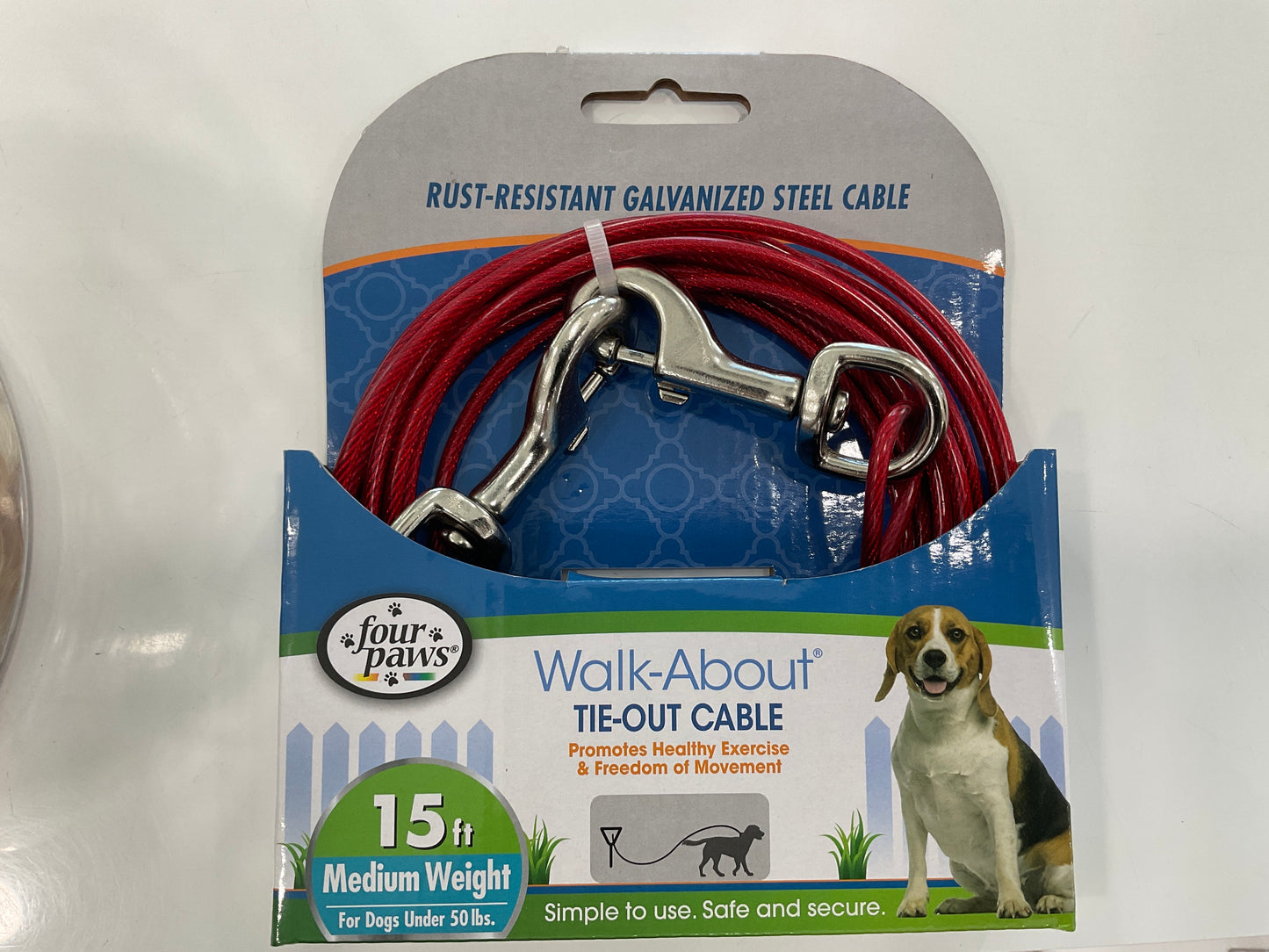 Four Paws Tie-Out Cable 15ft medium weight