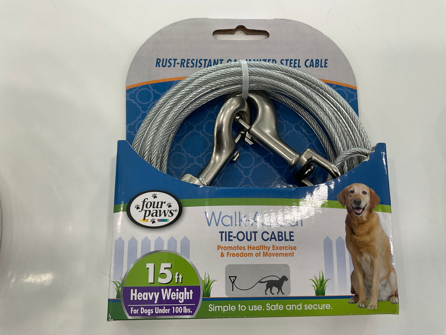Four Paws Tie-Out Cable 15 ft Heavy Weight