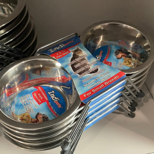 Indi Pets 2x1/2 Pint Dish small breeds