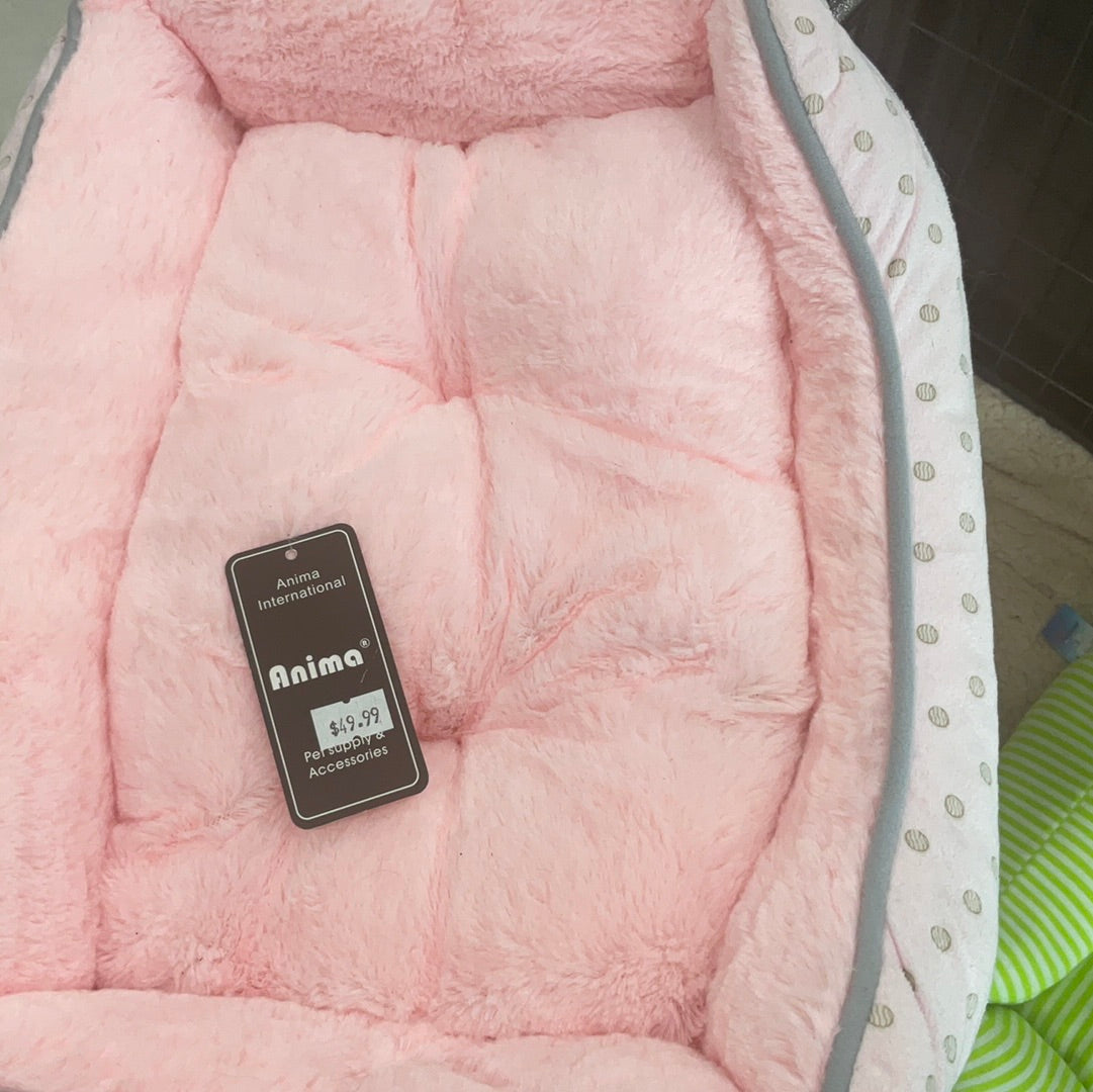 Small Pink Pet Bed With Dots
