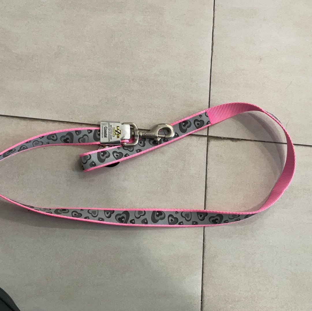 Lazer Brite Reflective Leash- Pink