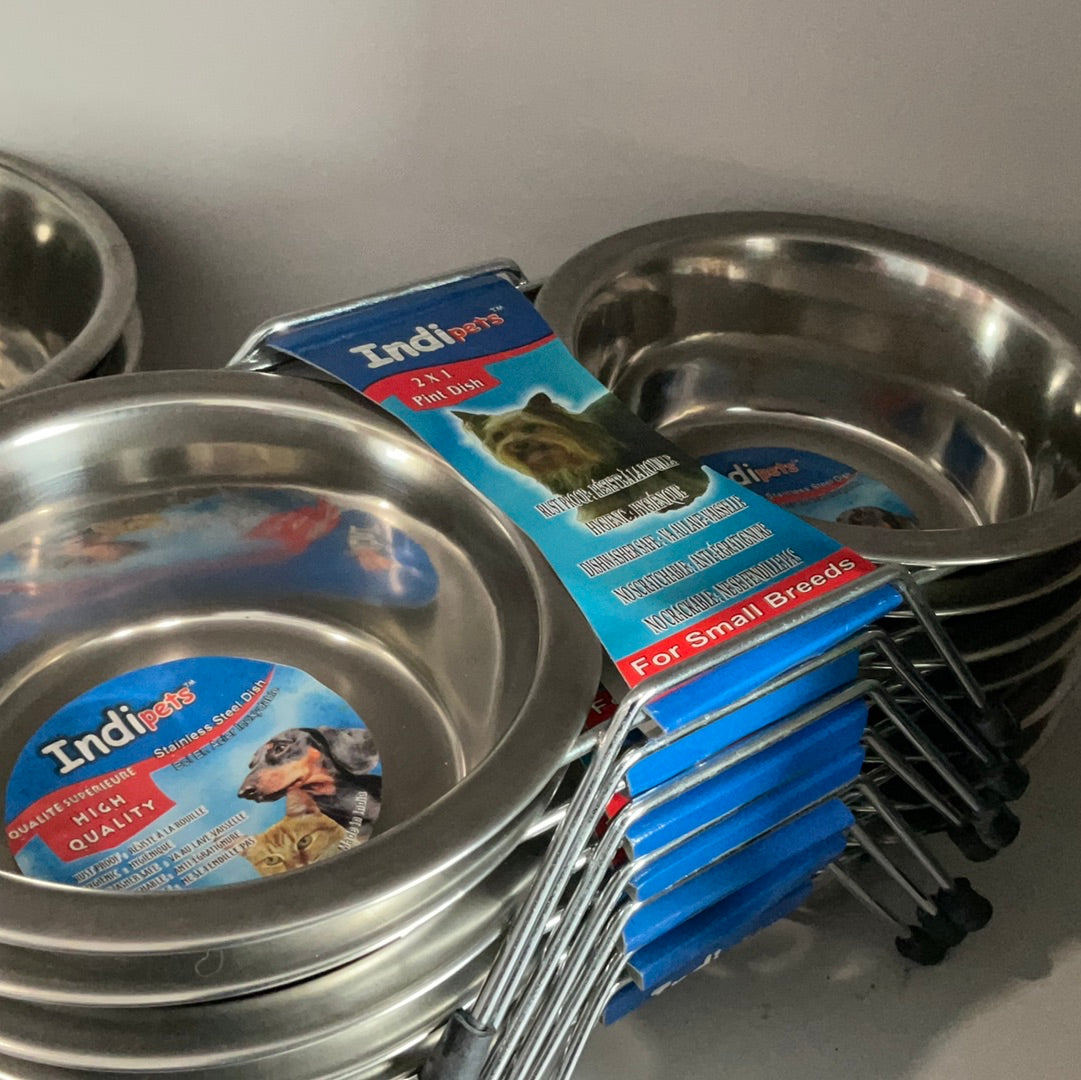 Indi Pets 2x1 Pint Dish