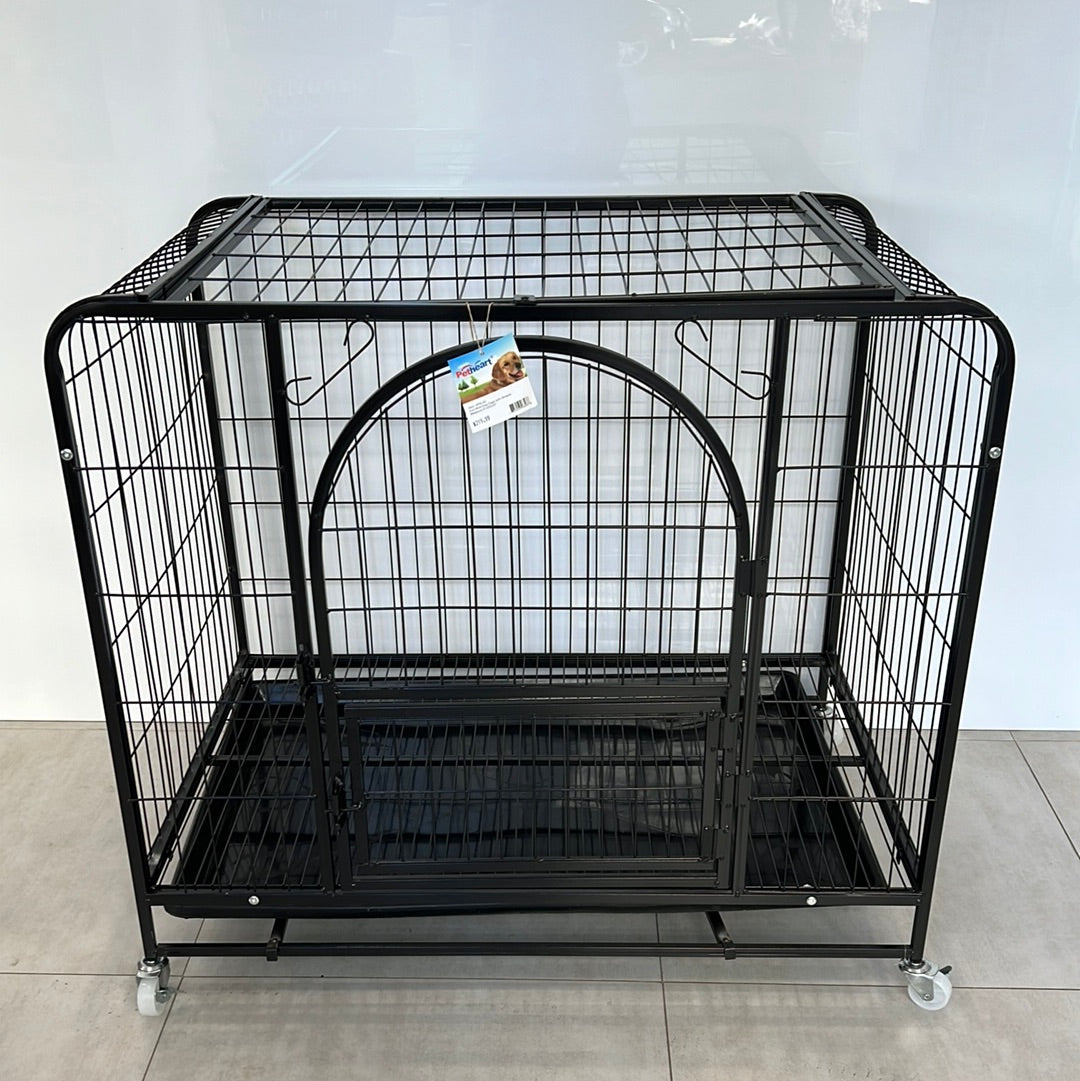 Iron Wire Dog Cage with Wheels Medium