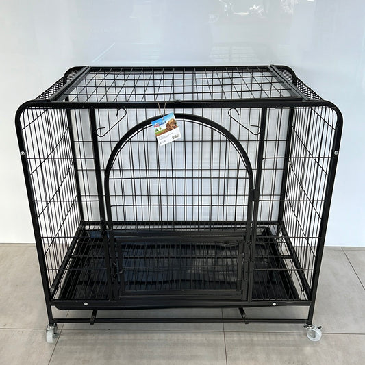 Iron Wire Dog Cage with Wheels Medium