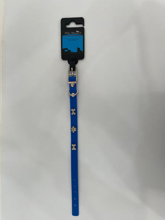 Pet Diamond 1/2” Dog Collar w/charm 6”-10”