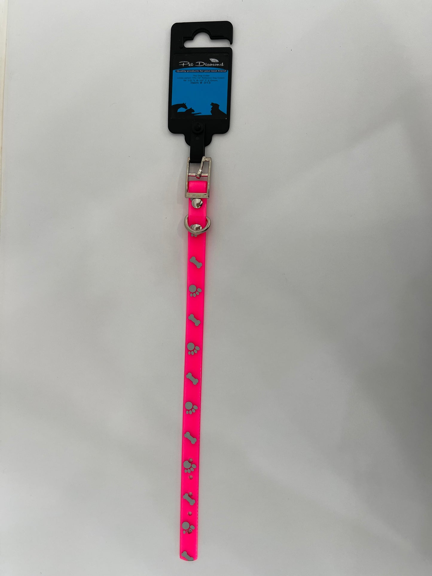 Lovely Pattern 1/2” Reflective Dog Collar 6”-10”