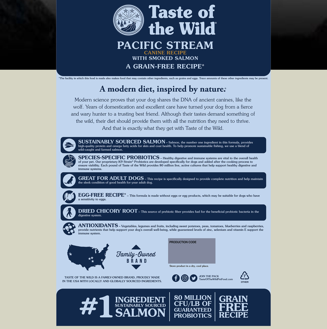 Pacific Stream Canine Recipe with Smoked Salmon 5lb Adult