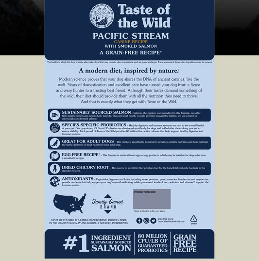 Pacific Stream Canine Recipe with Smoked Salmon 5lb Adult