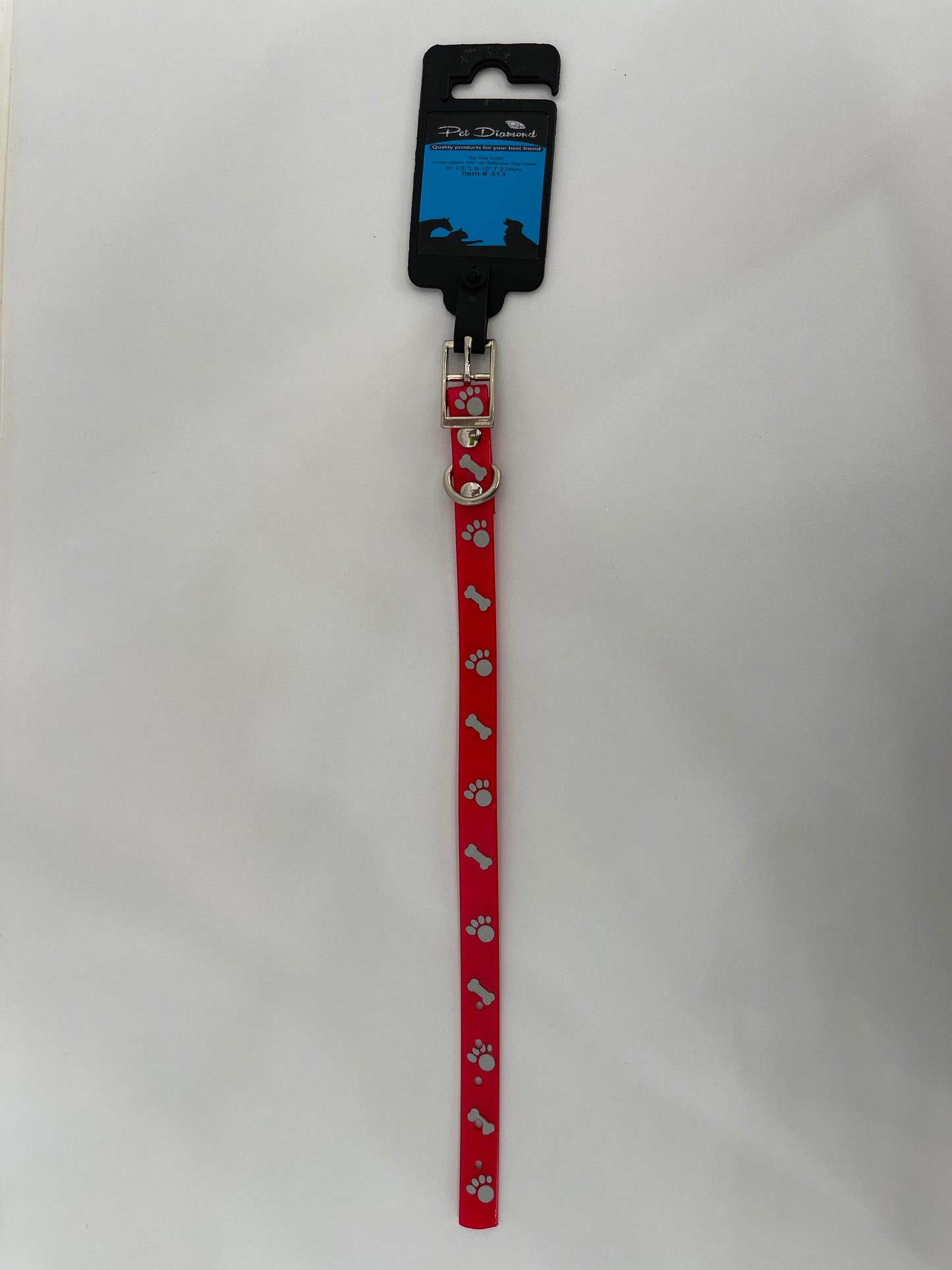 Lovely Pattern 5/8” Reflective Dog Collar 8”-12”